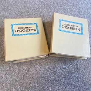 Vintage Golden Quick 'N Easy Crocheting Pattern Library 2 Binders Color Coded